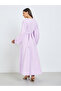 Lilac Balloon Sleeves A-Line Maxi Dress - 4