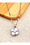 Steel Rotating Zircon Stone Flower Stress Necklace - 5