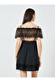 Black Lace Trim Slip Dress - 3
