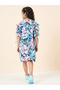 Girls Floral Print Ruffled Detail Dress - 6