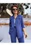 Muslin Hooded Shirt Indigo Blue - 4