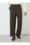 Men Brown Wide Leg Pleated Trousers - 3