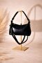 Şik Leather Ç Bag with Gold Details
