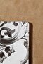 Placemat and Spoon Holder Set Leather for 6-Person 12-Piece Black and White Baroque Patterned Stylish Table Service - 2