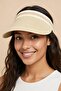 Women's Beige Straw Crown Visor |   Hijab Compatible Summer Beach and Tennis Hat - 4