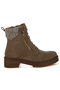 Women Knitted Collar Zip-Up Hiker Boots in Taupe - 2