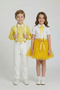 2-Piece Girls' Yellow Lace Shirt Boys' Yellow Suit April 23 Show Outfits