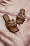 Women's Tan Comfortable Fit Chain Detail Slipper - 5