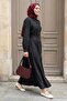 Black Double Suit with Buttoned Skirt and Shirt - 4
