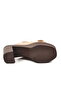 Beige Double Strapped Women's Heels Slipper 322221 Z - 5