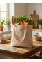 Natural Color Raw Fabric Tote Bag 35X40 cm Multi-Purpose Carrying and Shopping Bag Cream