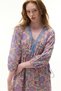 Women's Pink Ethnic Printed V-Neck Flared Midi Dress - 3