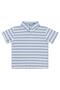 Striped Polo Collar T-Shirt for 2-5 Years - Blue 5-6 Years - 3