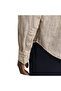 Men's Beige Regular Fit Button Collar Linen Shirt - 5