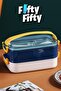 1400 ml Two Layers Three Compartments Stainless Steel Lunch Box New Generation Lunch Box - with Spoon and Fork -1400462 - 2