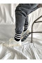 Std White Striped Black Long Socks - 2