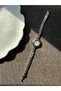 Retro Minimal Metal Cord Vintage Women's Wristwatch Silver - 2