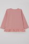 Girl's Long Sleeve T-Shirt Cute Friends Guipure Lace 1-4 Years Old, Dried Rose - 2
