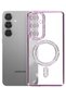 Joke Glittery Magneticsafe Case Compatible with Samsung Galaxy S26 Plus - Leather N Purple - 3