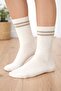 Sports Socks White Heart Pattern 3 Pairs Stitch-Free Towel Sole - 2