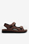 Women's Tan Comfortable Fit PU Sole Velcro Sandals - 5