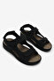 Men's Black Comfortable Fit PU Sole Velcro Sandals - 5