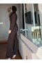 Brown Waist-Fitted Button Detailed Jacket and Trousers Set - 5