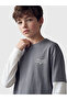 Esvab • Modern & Distinctive Zero Roba Collar Inner Long Sleeve Boys' T-Shirt