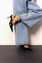 Heels 2616 - Minimal Asymmetric Blunt Toe Black Women's Heels - 2