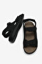 Men's Black Comfortable Fit PU Sole Velcro Sandals - 2