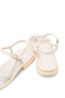 Flaria Ecru Women's Genuine Leather Flip-Flop Cross-Strap Ankle Strap Daily Stylish Comfortable Sole Sandals - 6