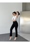 High Waist Shaping / Sculpting Wide Leg Black Fabric Trousers – Slim Fit , Casual & Stylish Combination