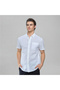 Men's Slim Linen Cotton Short-Sleeve Shirt - 8