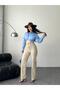 High Waist Stone Color Pants – Wide Leg, Stylish & Casual Combination - 7