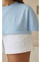 Lıvo Oversized T-Shirt Shorts Set Embroidered Cotton Piece Comfortable Cut Casual Two-Piece Set - 3
