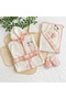 4-Piece Baby Set Cute Giraffe Embroidered Bathrobe Towel Booties – 100% Cotton - 4