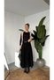 Women's Black Maxi Size Belt Long Skirt Women's High Waist Pleated - 5