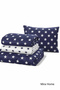 Double Stars Patterned Duvet Cover Set Cotton Pcs Navy Blue/White - 4
