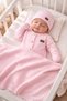 Waffle Fabric Pink Color 5 Piece Baby Girl Romper with Blanket / Baby Girl Romper / Pink Romper - 5