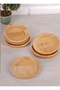 Bamboo Tea Plates Set of 6 |   Round Wooden Coaster Set - 4
