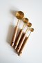 Small Wooden Strappy Gold Steel Measuring Spoons Set of 4 - 4