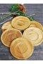 Bamboo Tea Plates Set of 6 |   Round Wooden Coaster Set - 4