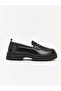 Black Leather-Look Girls' Classic Shoes - 2
