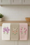 3-Piece Luxury Kitchen Hand Towel Set with 3D Butterfly Applique 30X50 cm - 4