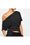 Women's Fitted Waist Boat Neck Asymmetrical Cut Short Sleeve Blouse - 3