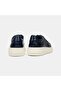 Men's Navy Blue Thick Soled Leather Sports Shoes - 5
