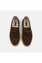 Men's Brown Straw Detail Suede Leather Loafers - 6