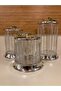 Jar 3-Piece Brass Butterfly Model Lid Silver Stone Heights 22-18 and 14 cm Diameter 15 cm - 7
