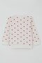 Baby Girl Pajama Set with Heart on the Shoulder Patterned 4 Months-1 Year, Ecru - 4