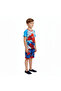 -Boys Night Pajama Set–Short Sleeve Cotton Blend Sleepwear, Red & Blue, 2–6 Years - 4